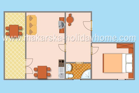 Ferieleilighet Tonci Makarska tlocrt apartmana