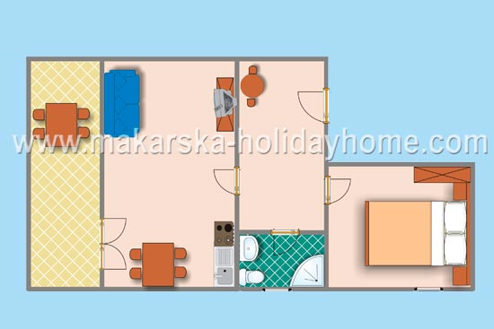 Ferieleilighet Tonci Makarska tlocrt apartmana